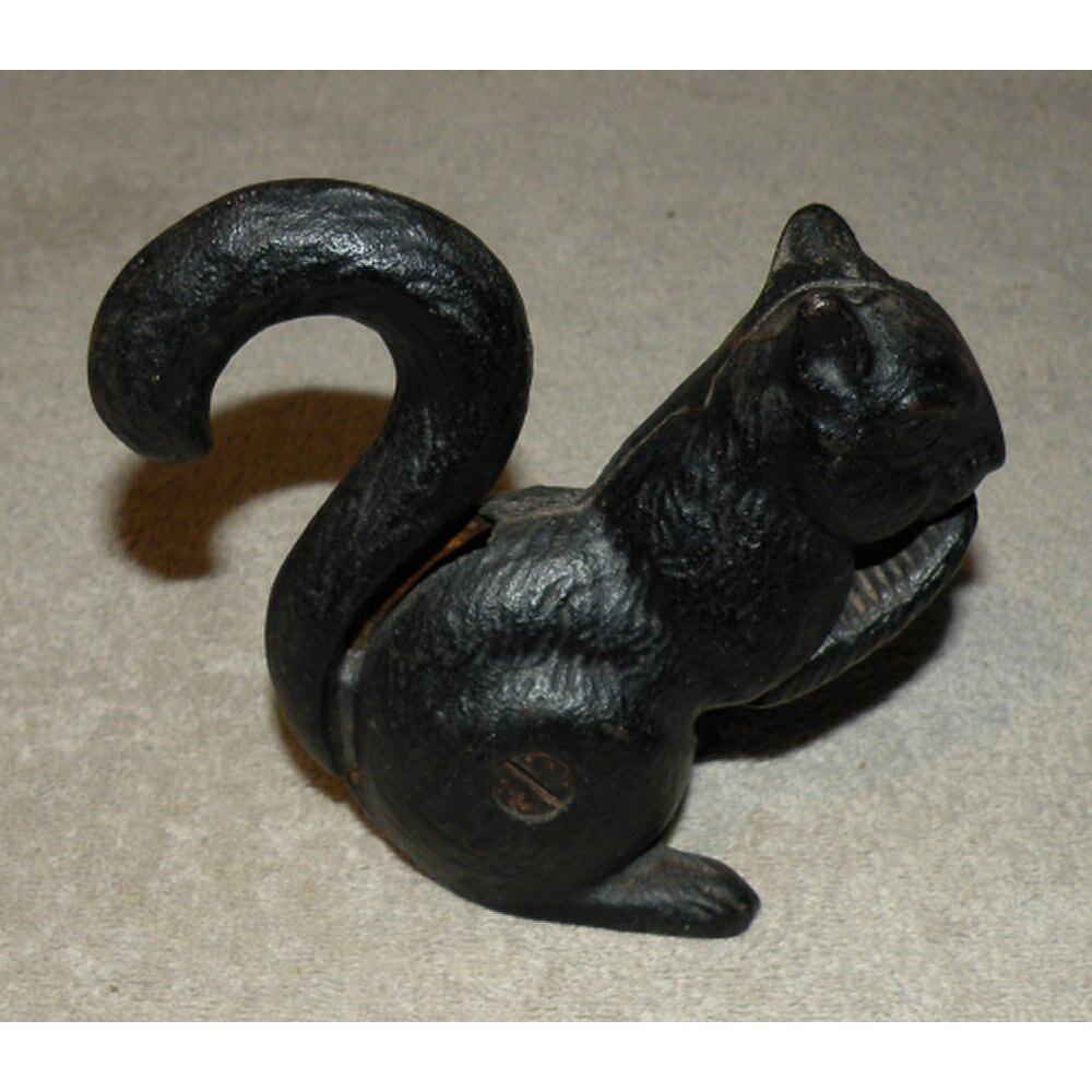 Vintage Cast Iron Black Squirrel Nut Cracker Heavy 4.5 Inches Tall